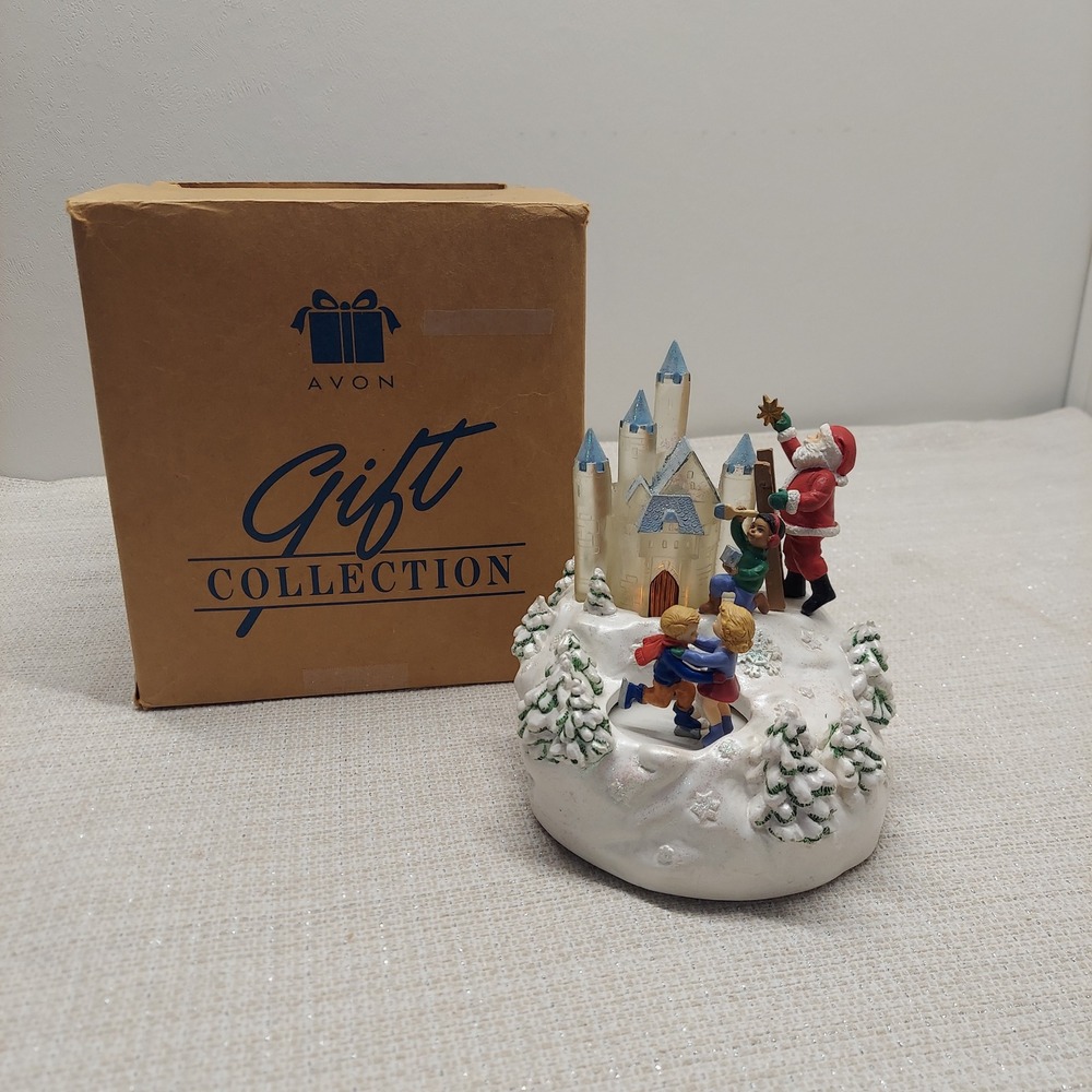 Avon 1997 Santa's Magical Castle Musical Light‎ Up Animated Christmas Figurine